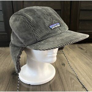 Patagonia Ear Flap Hat Cap Winter Trapper Deep Pile Sherpa Corduroy Size Missing